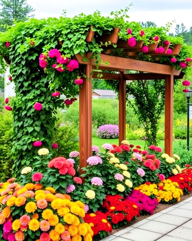 beautifully with vines on a pergola or trellis beautifully with vines on a pergola or trellis - 20 Mums Landscaping Ideas