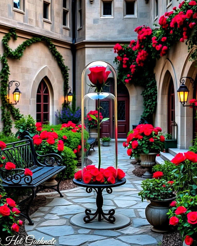 beauty and the beast courtyard - 15 Disney Garden Ideas