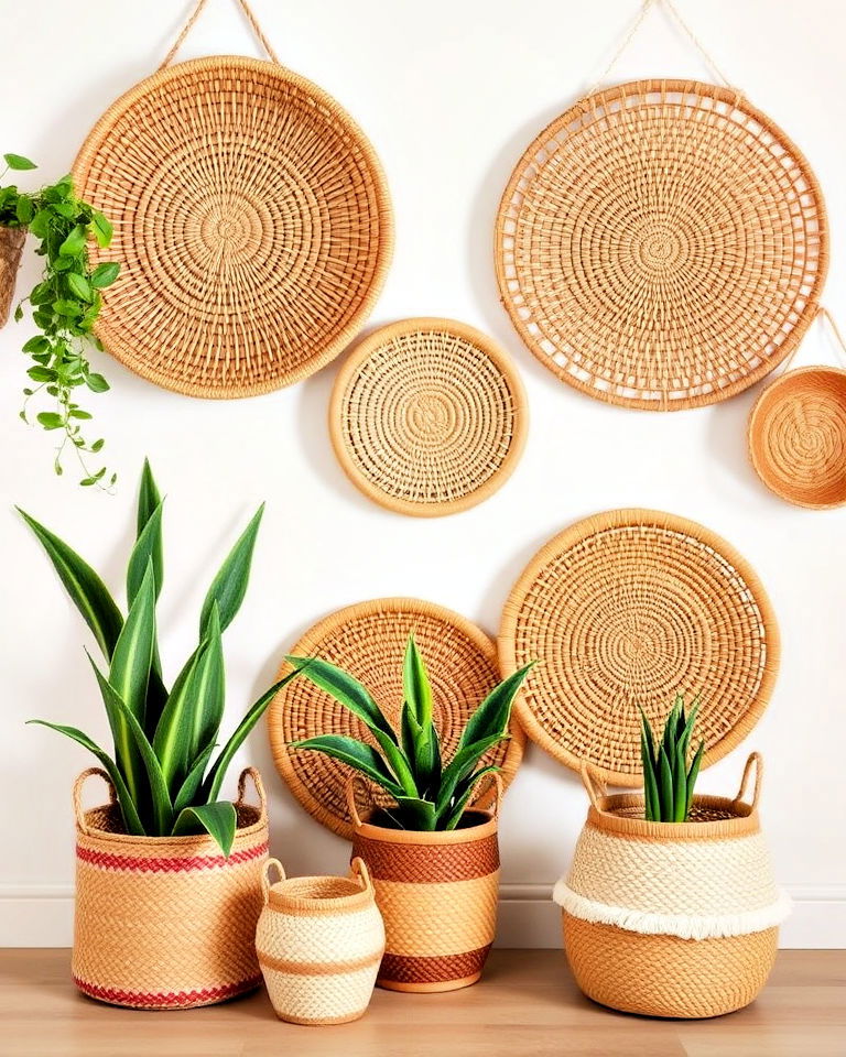 beauty with handwoven mexican baskets - 25 Mexican Decor Ideas