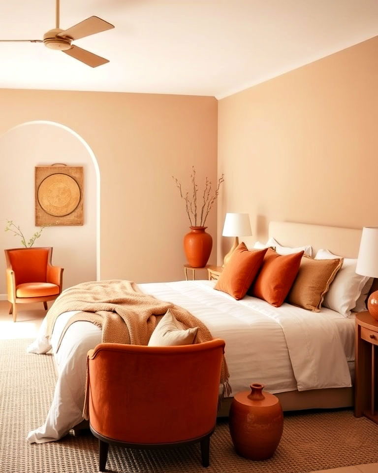 bedroom accent khaki with warm terracotta - 15 Khaki Bedroom Ideas-captions