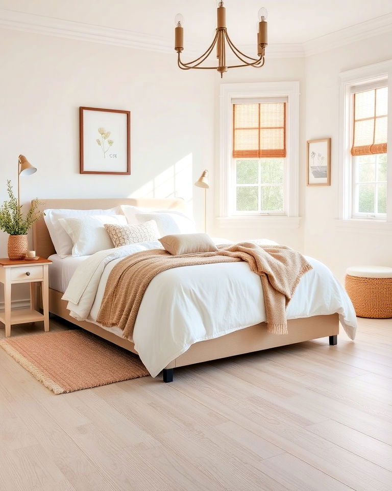 bedroom with light colored vinyl flooring - 15 Vinyl Flooring Bedroom Ideas