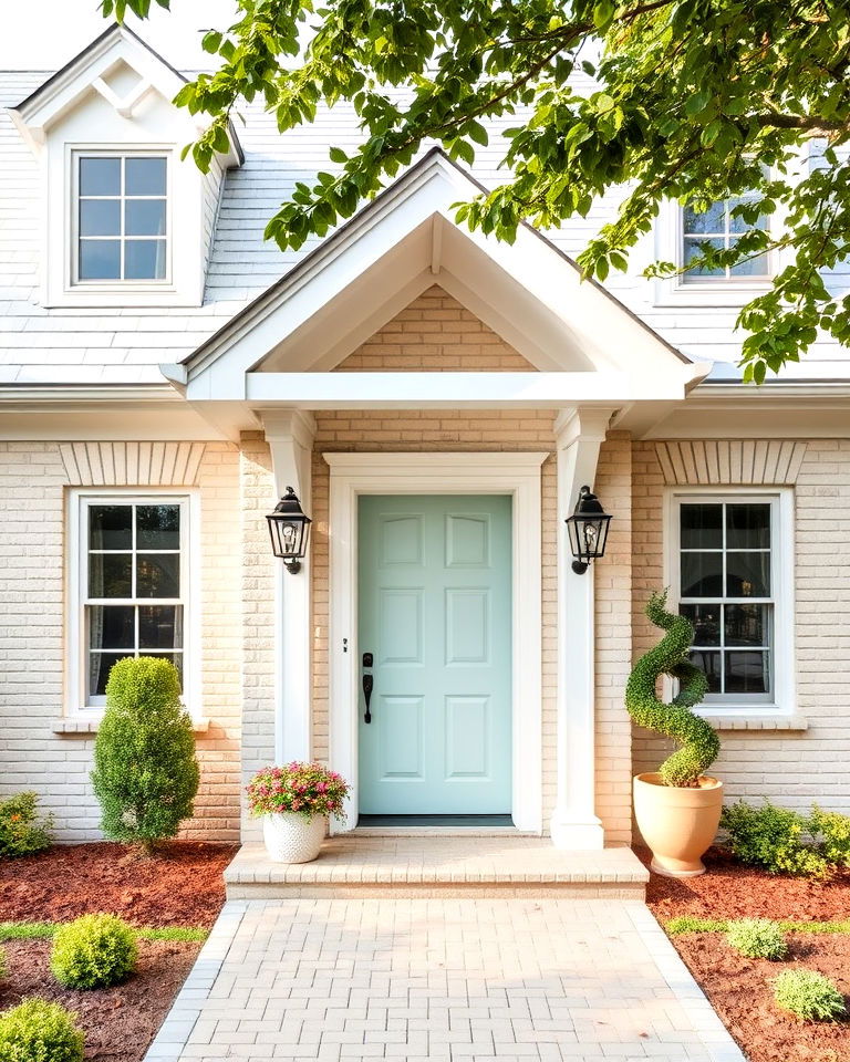 beige brick and whitewashed finishes exterior home - 25 Beige Brick Exterior Home Ideas