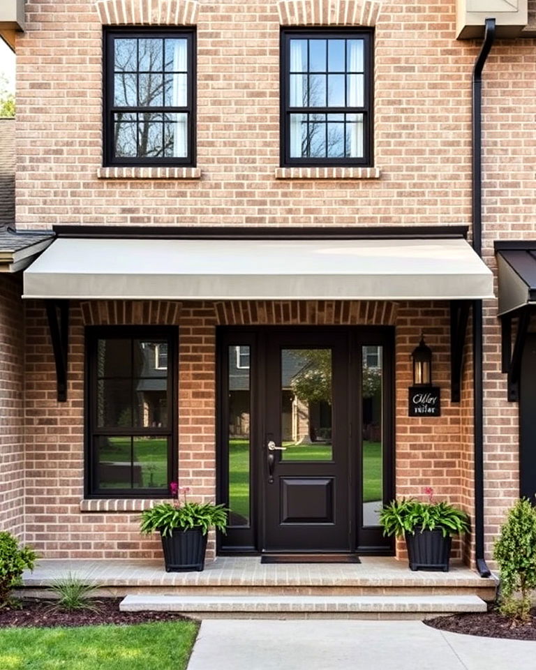 beige brick with overhangs and awnings exterior home - 25 Beige Brick Exterior Home Ideas