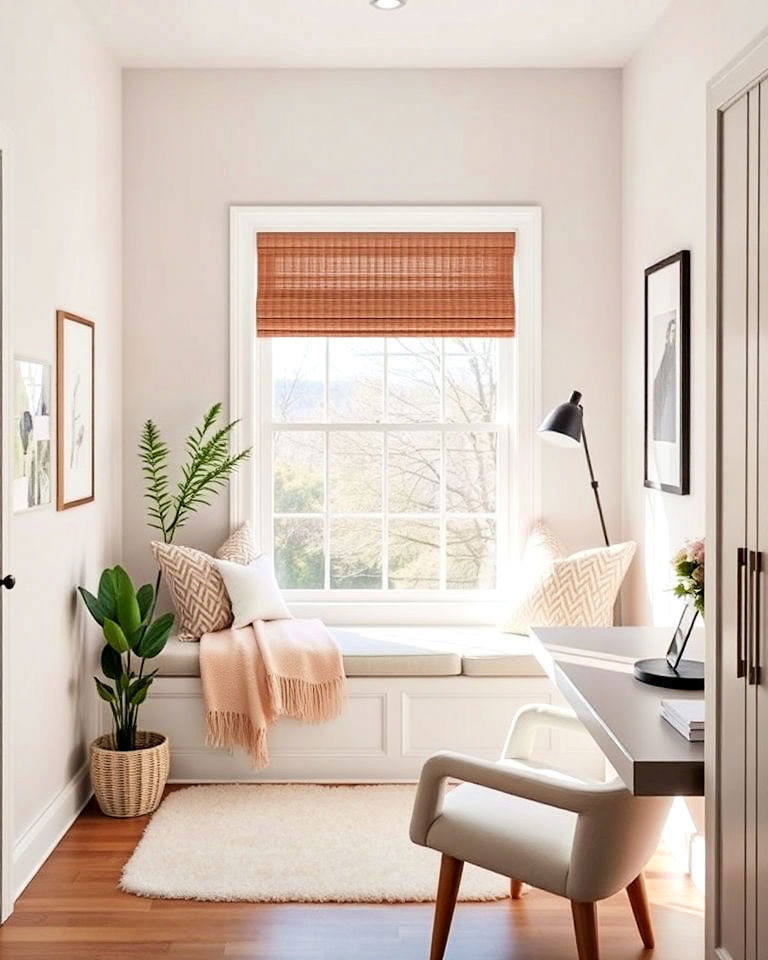 beside a window seat design a relaxation corner - 25 Contemporary Home Office Ideas