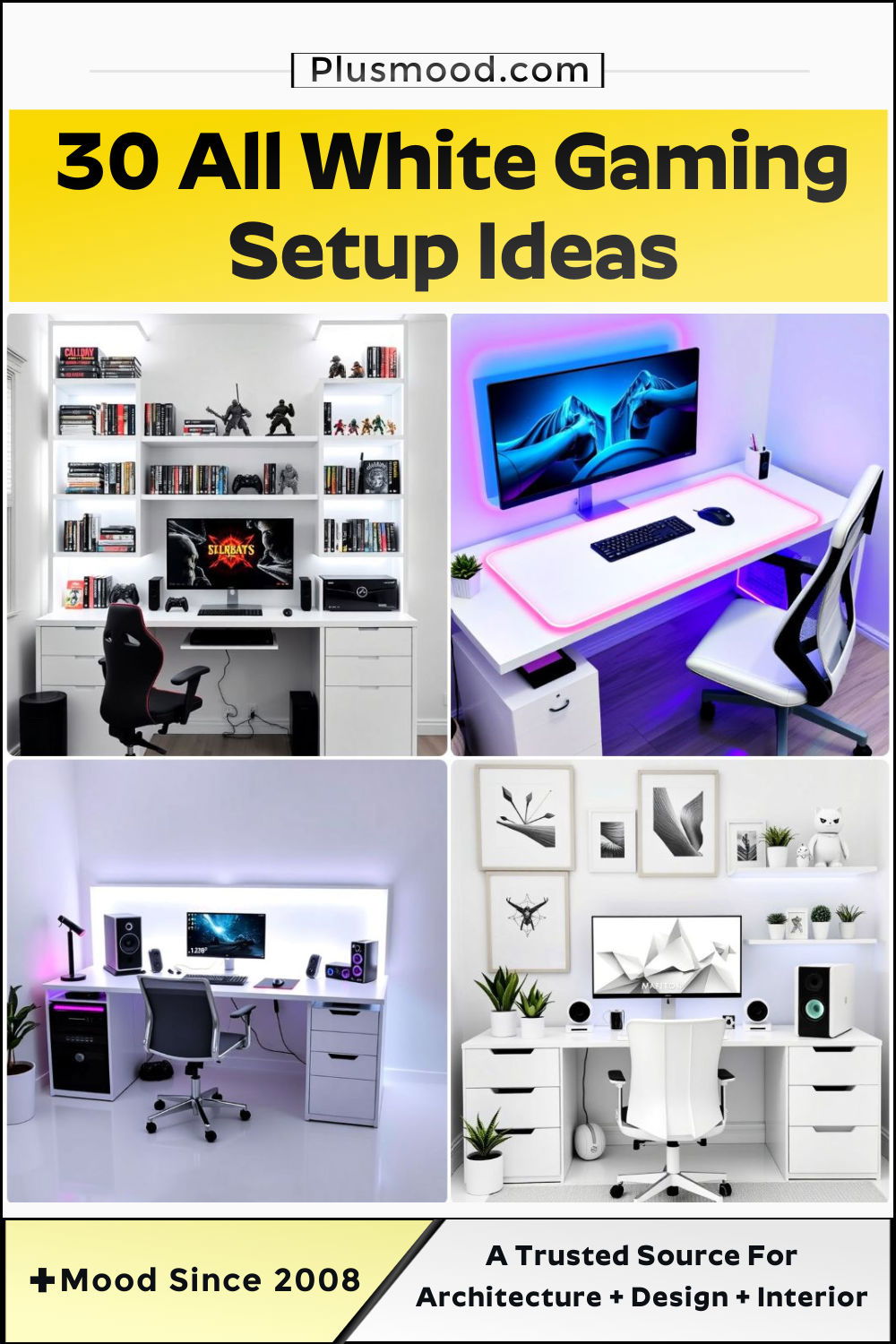 best all white gaming setup ideas