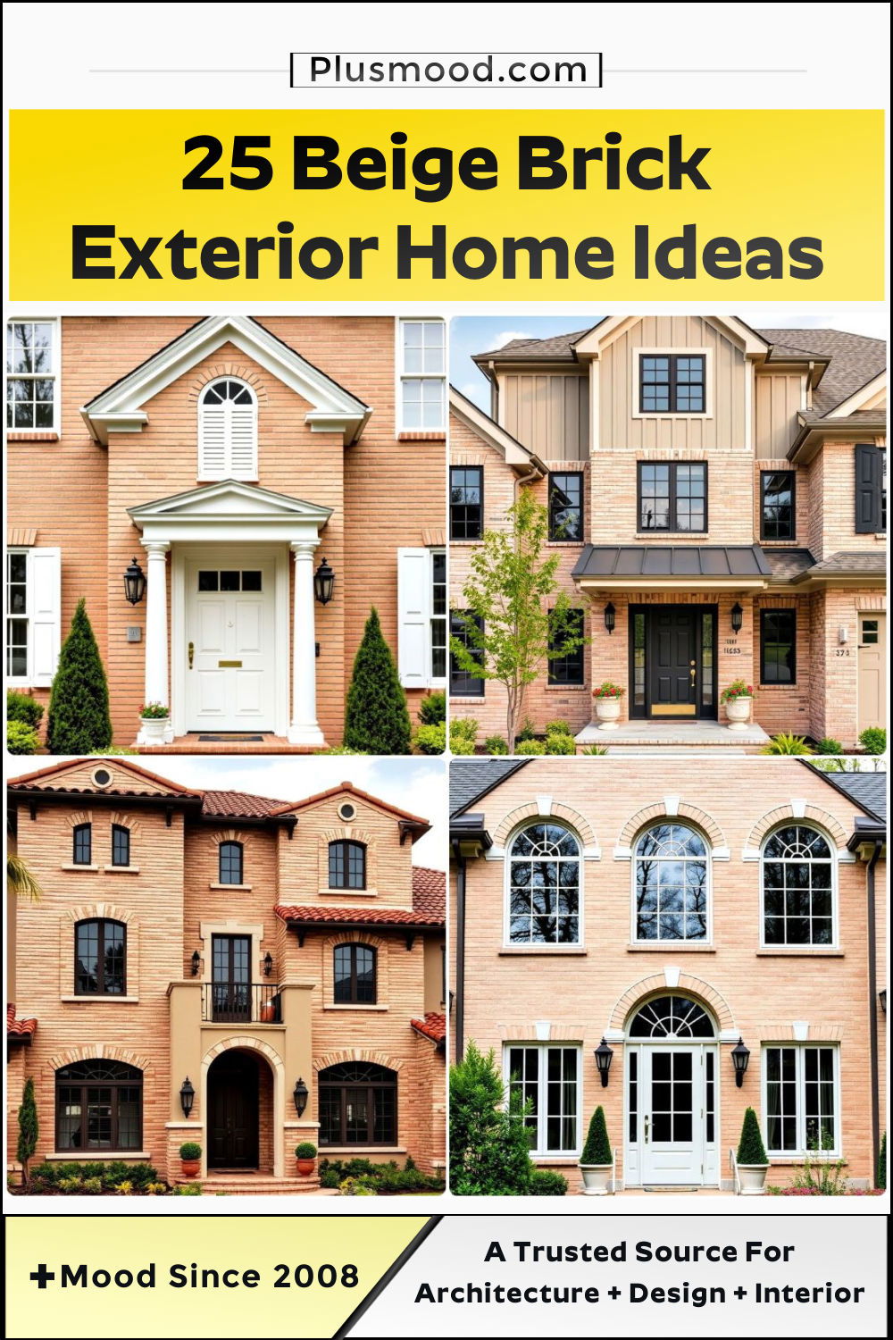 best beige brick exterior home ideas