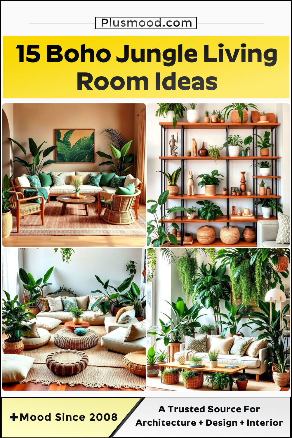 best boho jungle living room ideas
