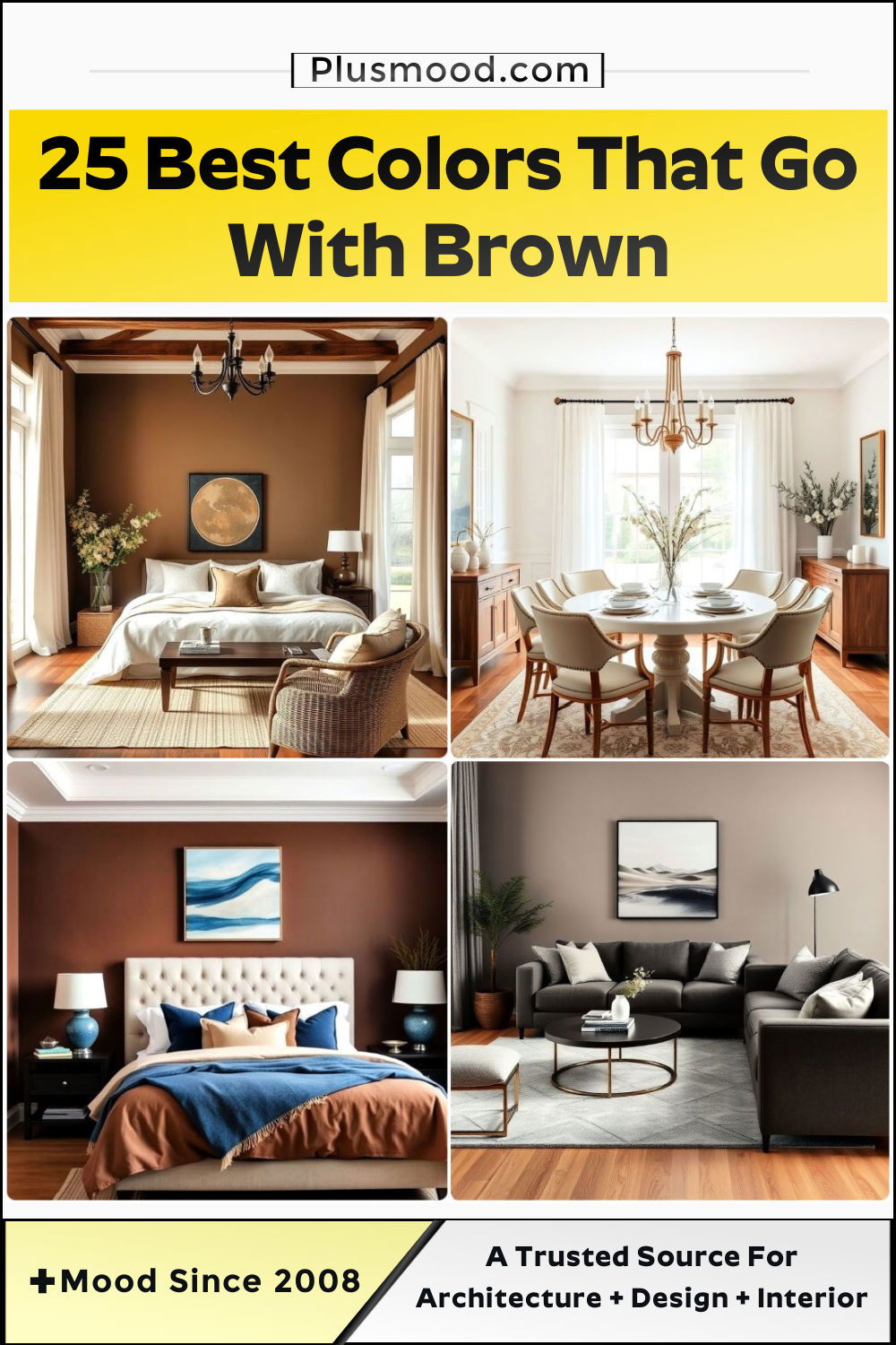 best colors that go with brown for any room