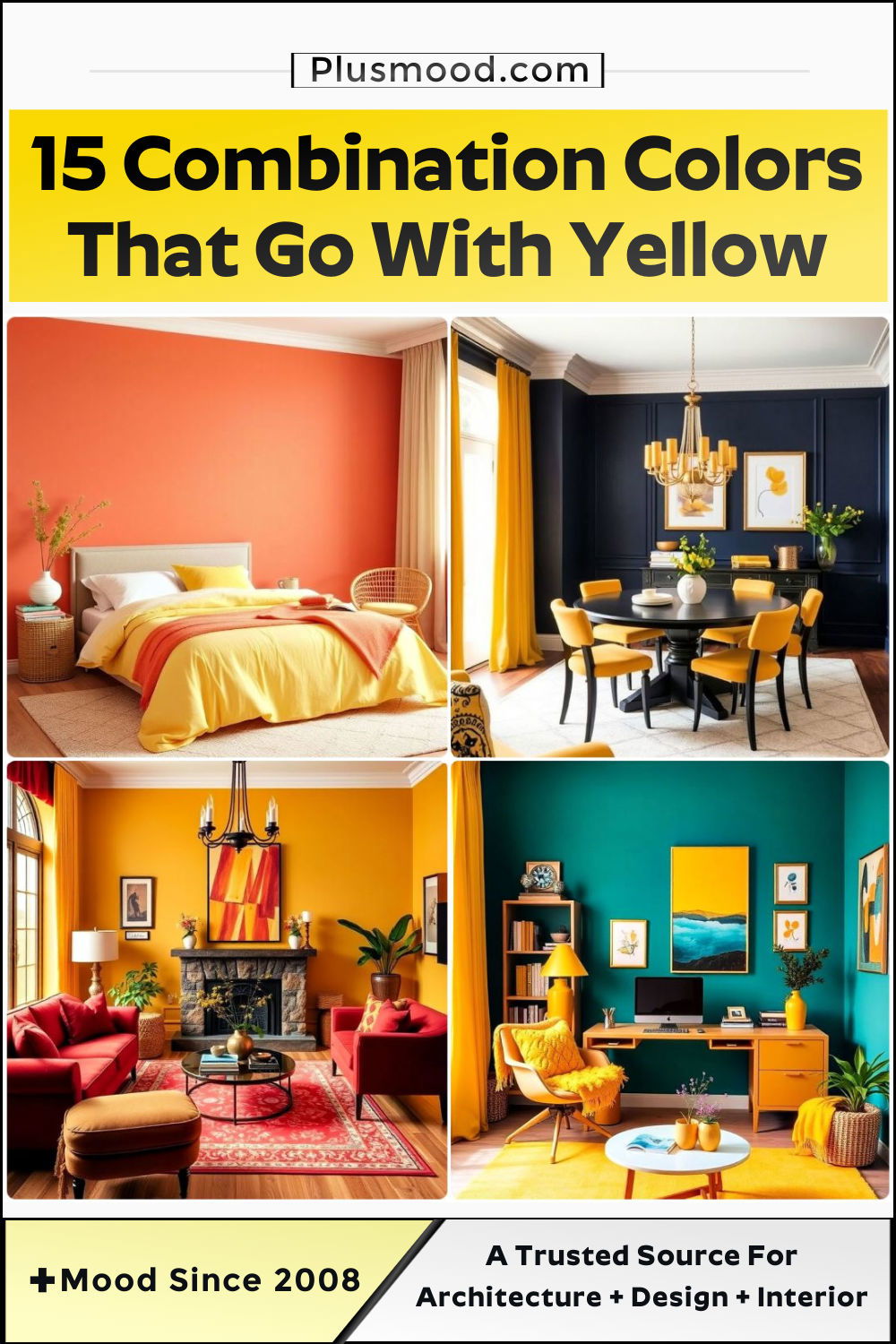 best combination colors that go with yellow at home