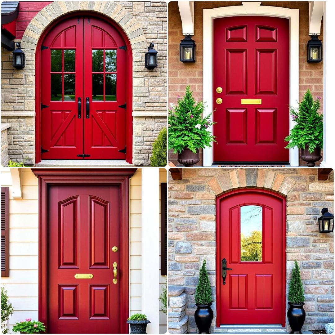 best dark red front door ideas