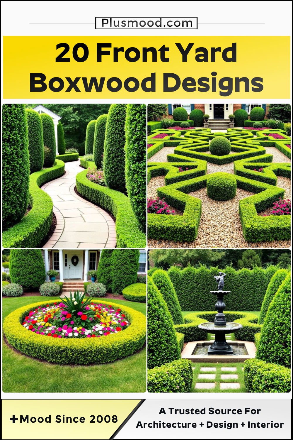 best front yard boxwood designs