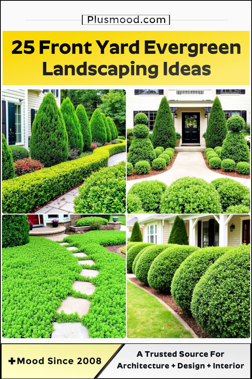 best front yard evergreen landscaping ideas