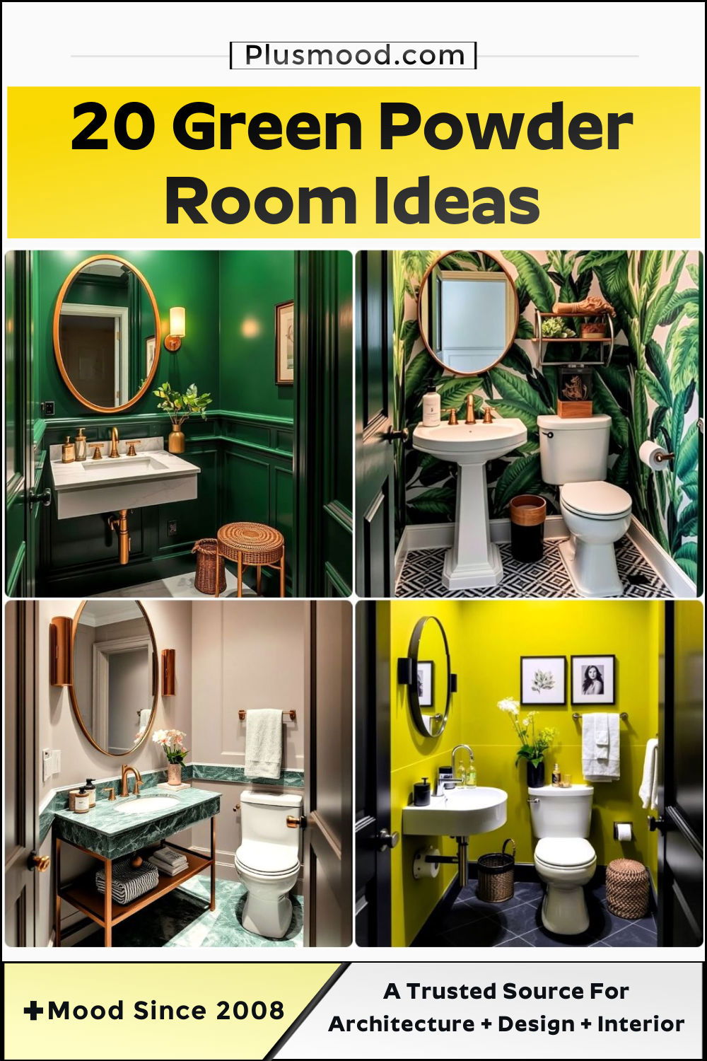 best green powder room ideas