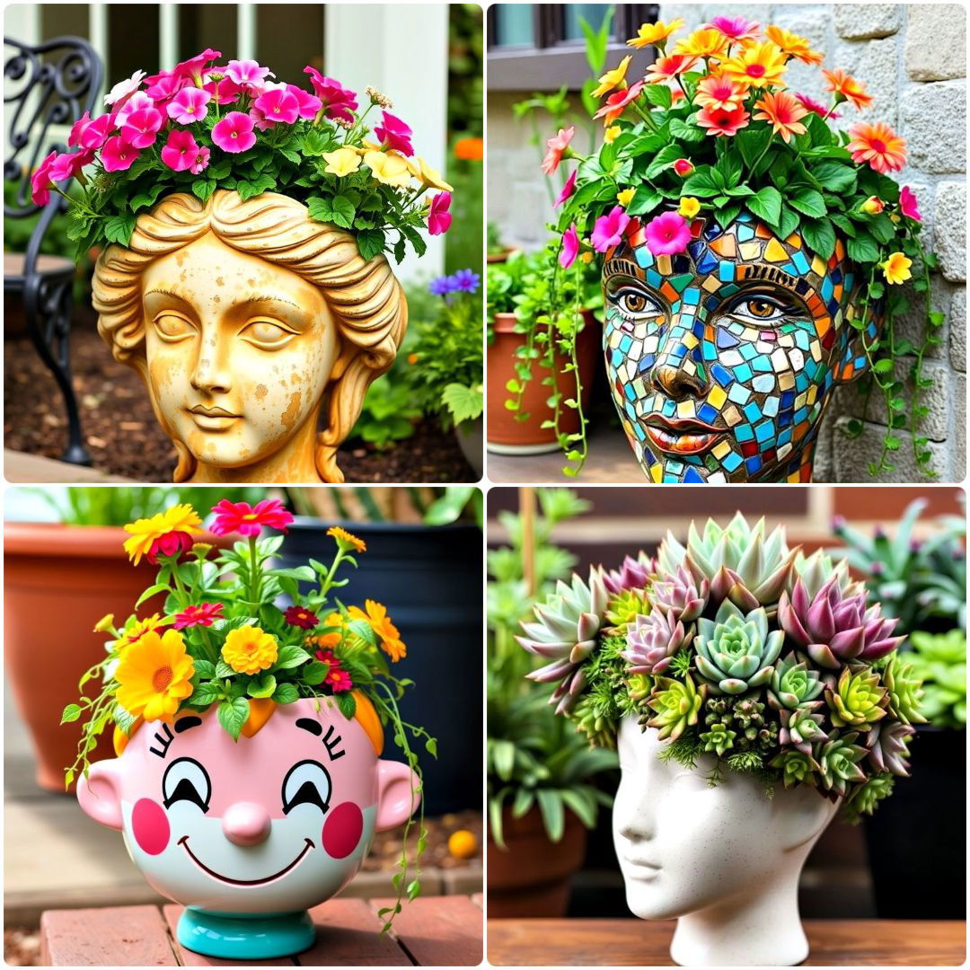 best head planter ideas