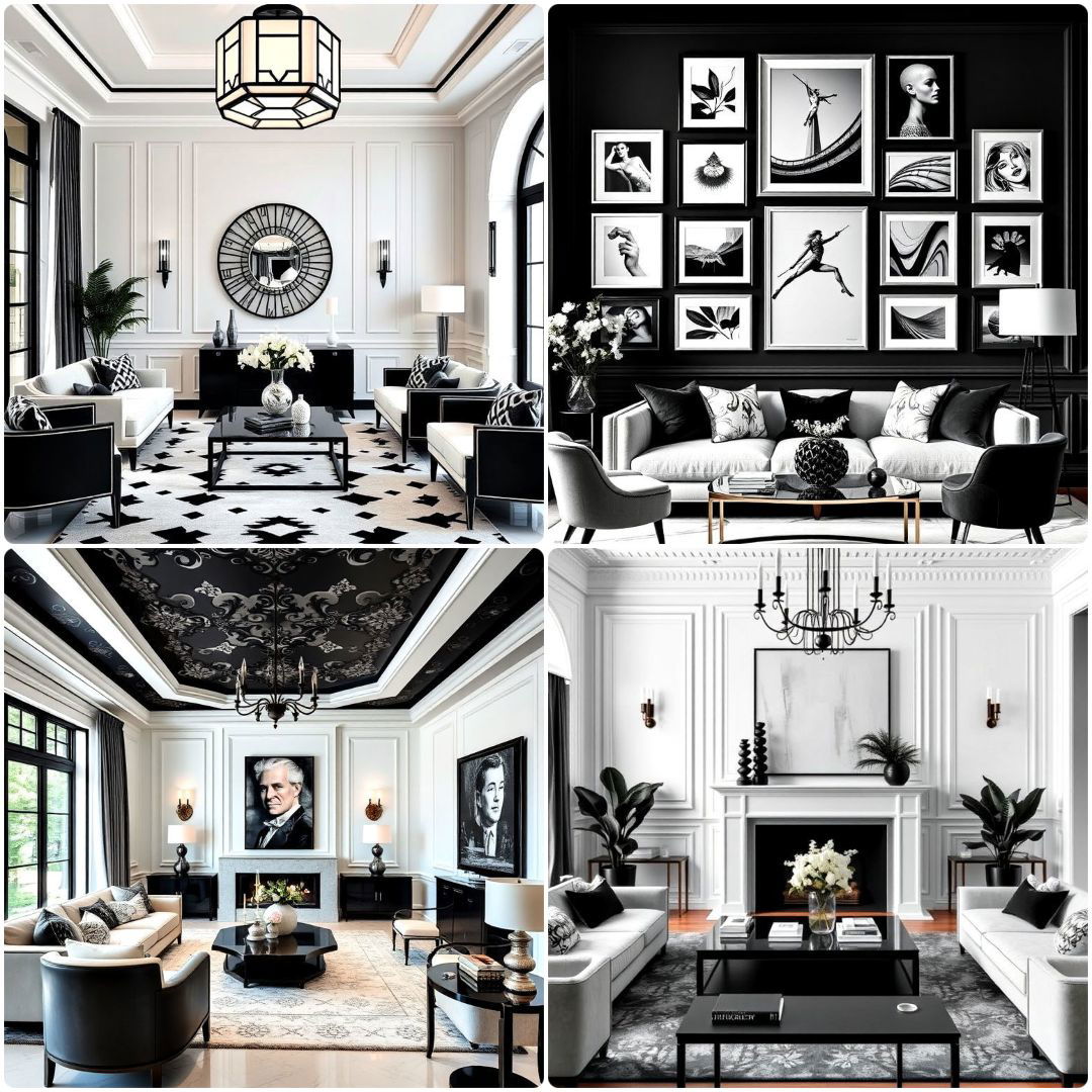 best luxury black and white living room ideas
