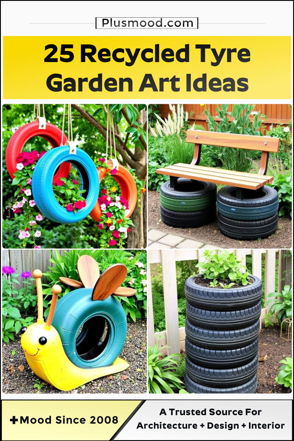 best recycled tyre garden art ideas
