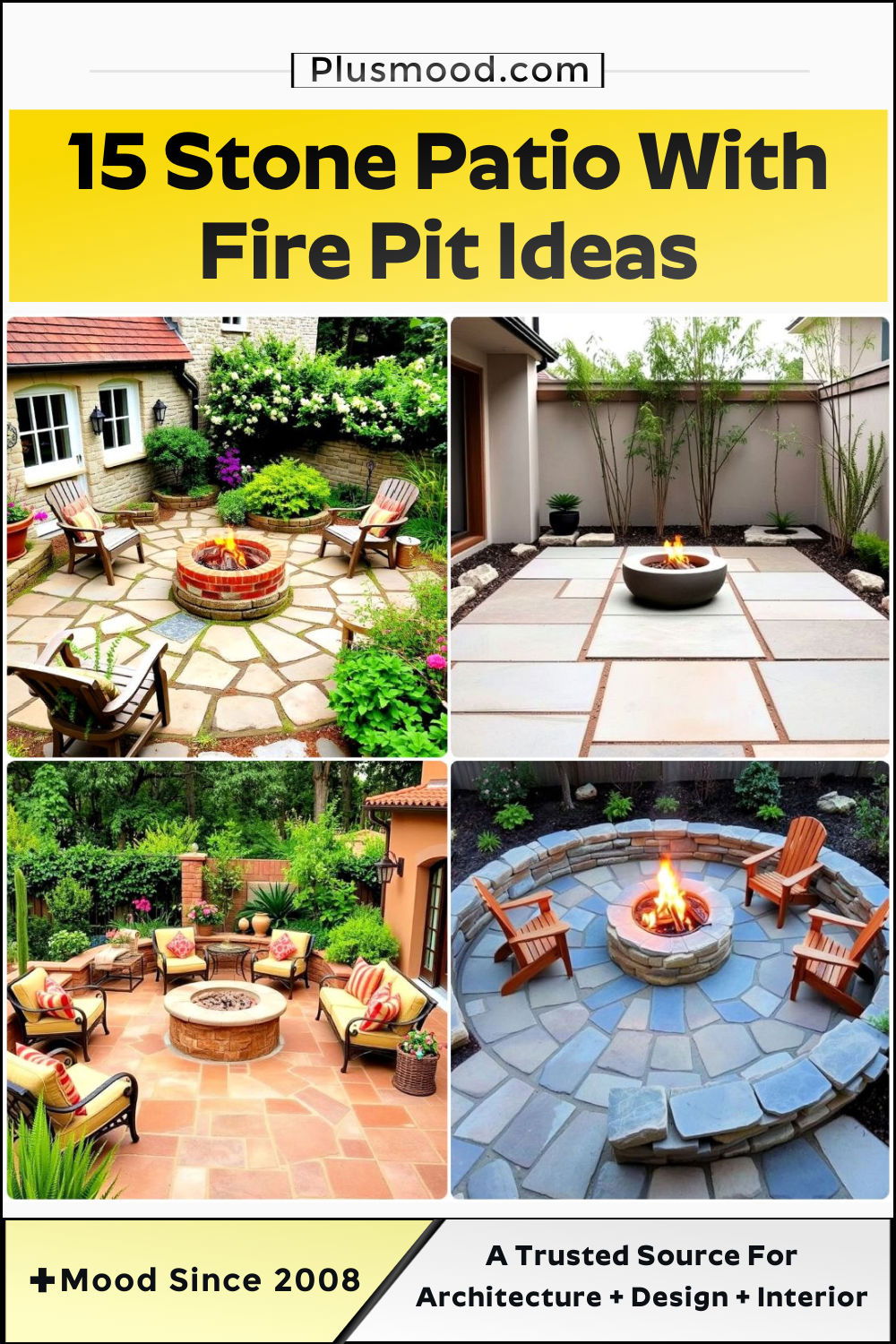 best stone patio with a fire pit ideas