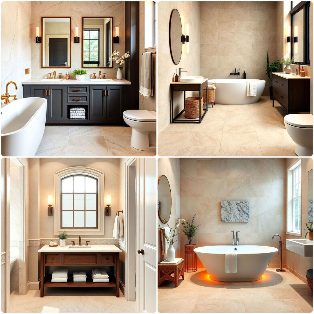 best travertine bathroom ideas