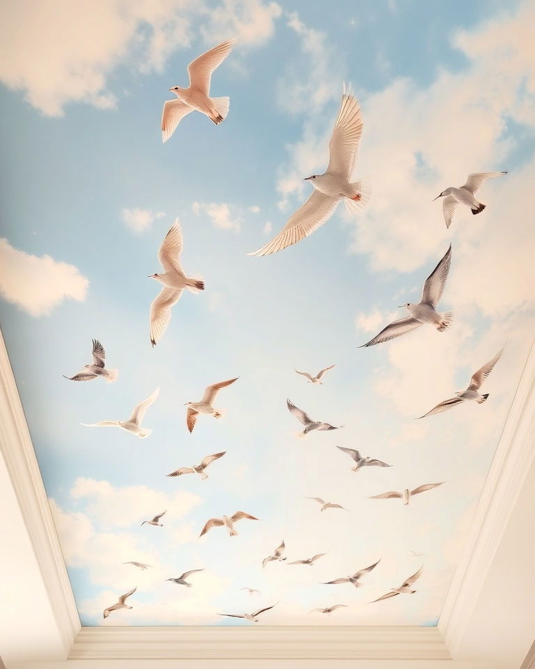 birds in flight mural for ceiling - 25 Ceiling Murals