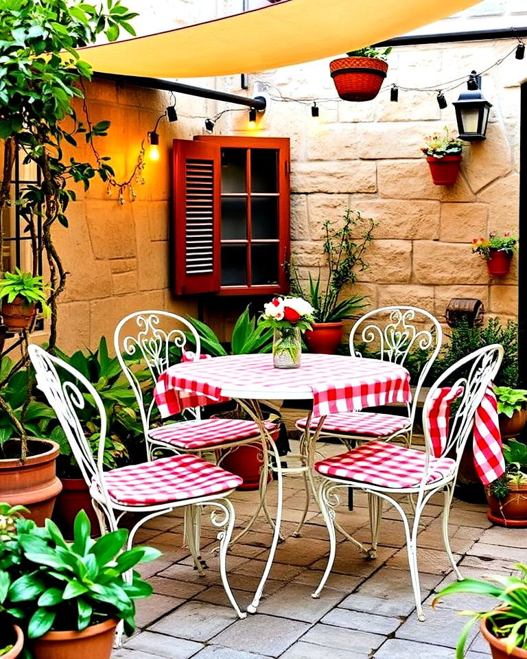 bistro dining area for italian backyard - 20 Italian Backyard Ideas