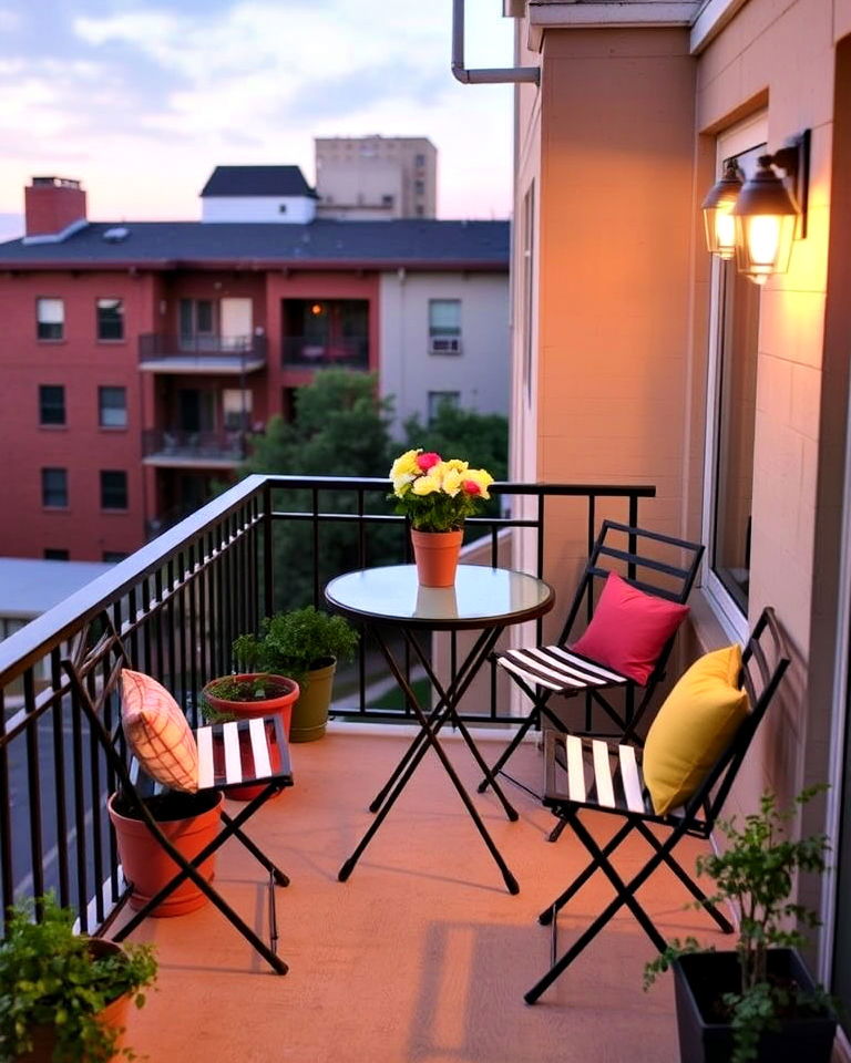 bistro dining spot for second story balcony - 15 Second Story Balcony Ideas