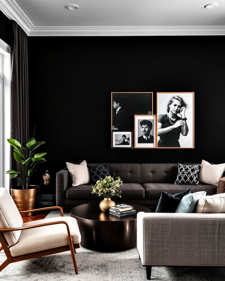 black accent walls moody interior for bold definition - 25 Moody Interior Design Ideas