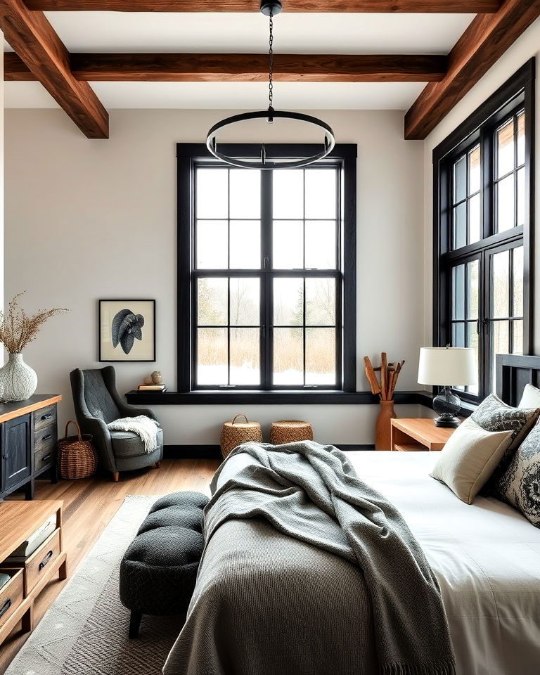 black accents farmhouse interior - 20 Rustic Farmhouse Interior Design Ideas