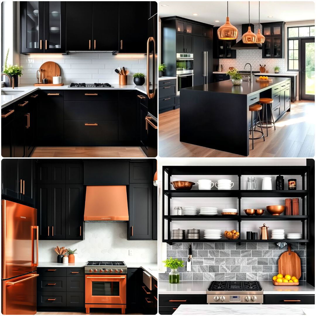 25 Black and Copper Kitchen Ideas Modern Industrial Style
