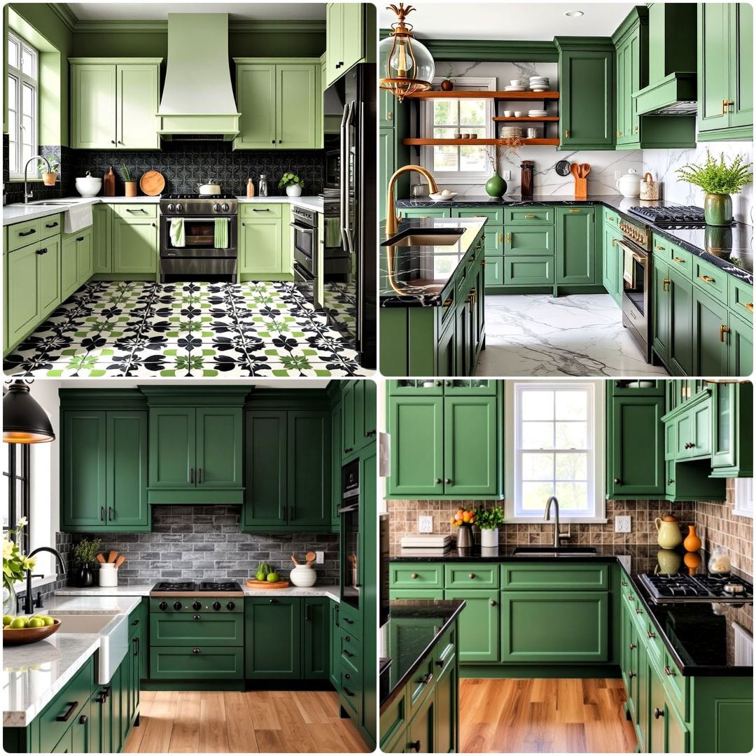 Top 30 Black and Green Kitchen Ideas For Modern Homes