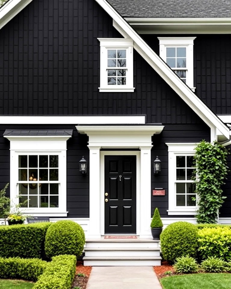 black and white house contrast for timeless appeal - 30 Modern Black Houses