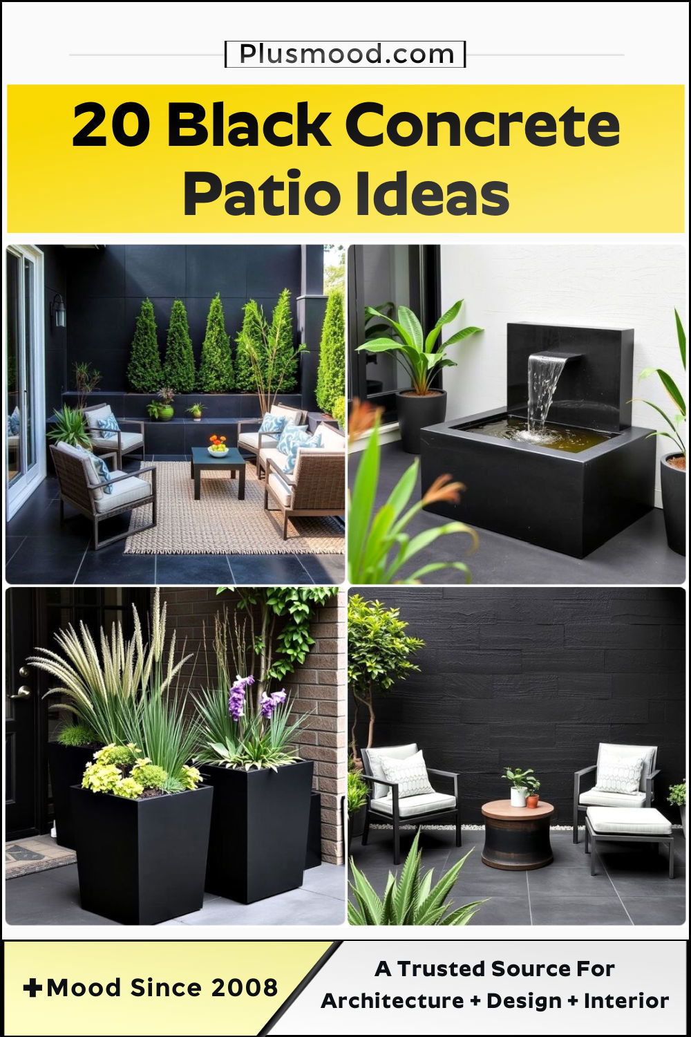 black concrete patio ideas