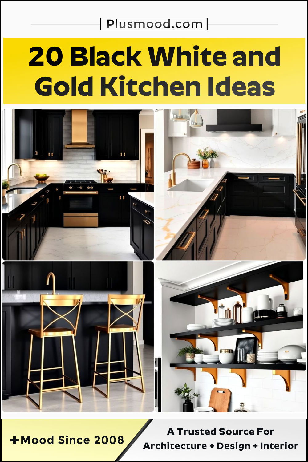 black white and gold kitchen ideas to copy