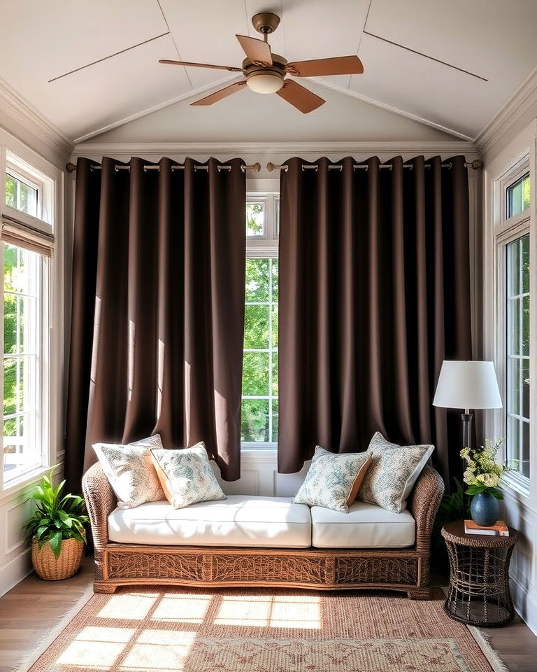 blackout curtains for privacy - 20 Sunroom Curtain Ideas