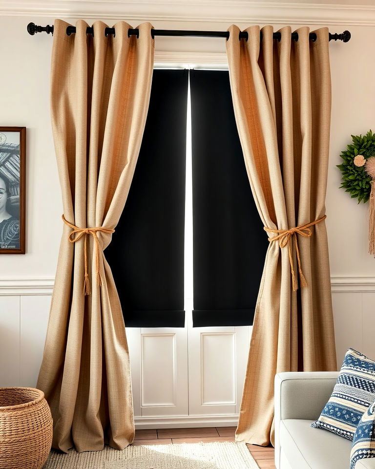 blackout curtains with rustic charm blackout curtains with rustic charm - 25 Farmhouse Curtain Ideas