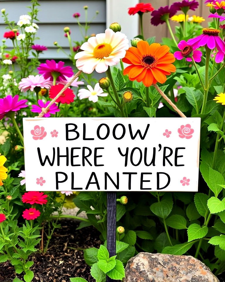 bloom where youre planted sign - 20 Garden Sign Ideas