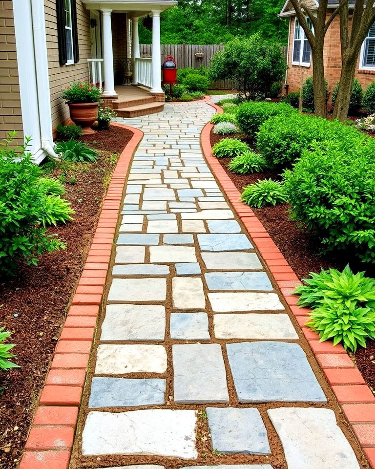 bluestone walkway with brick accents - 20 Bluestone Walkway Ideas