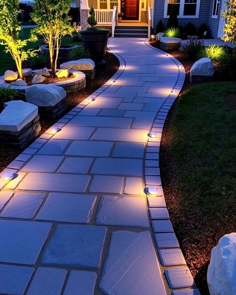 bluestone walkway with lighting features - 20 Bluestone Walkway Ideas