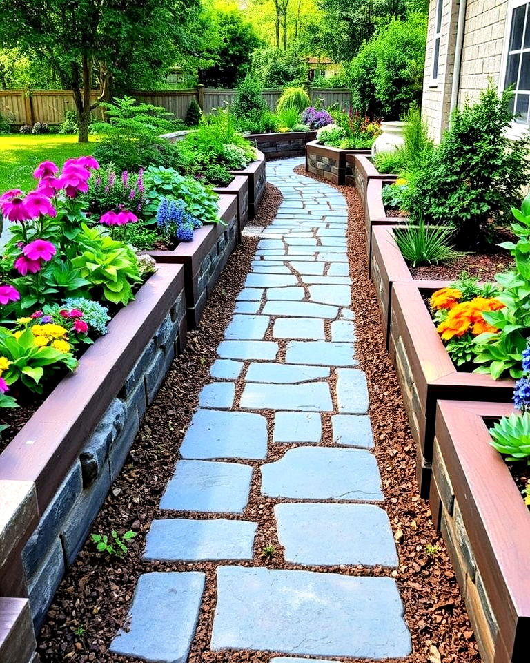 bluestone walkway with raised beds - 20 Bluestone Walkway Ideas