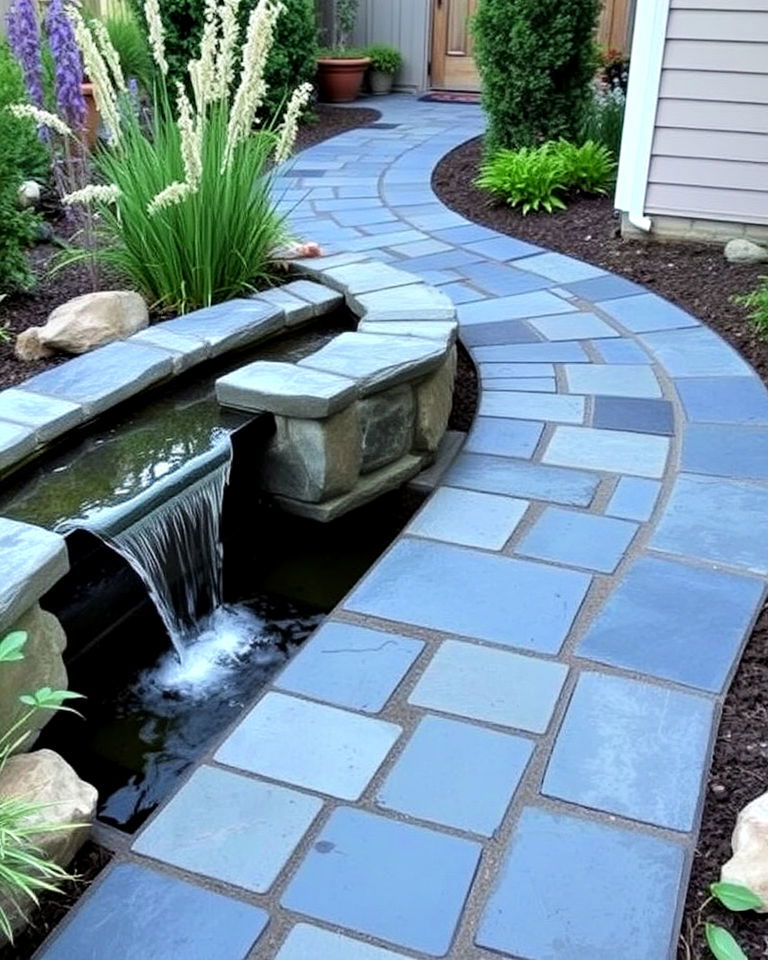 bluestone walkway with water features - 20 Bluestone Walkway Ideas