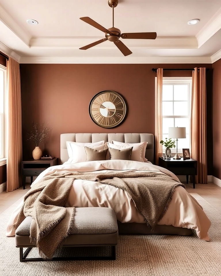 blush pink with brown bedroom - 25 Colors That Go With Brown for Any Room