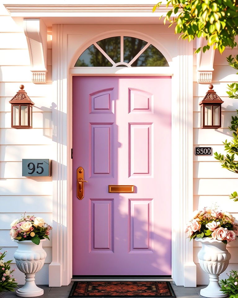 blush purple front door for feminine elegance - 25 Purple Front Door Ideas