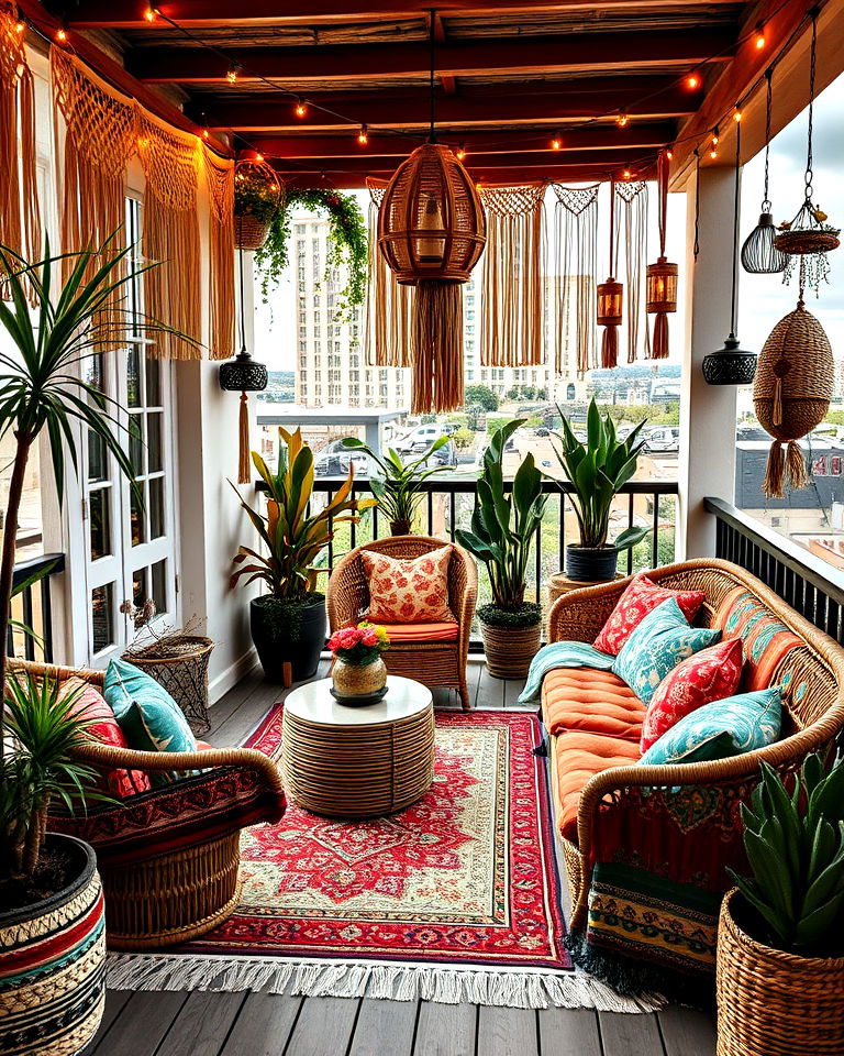 bohemian inspired balcony - 20 Large Balcony Ideas