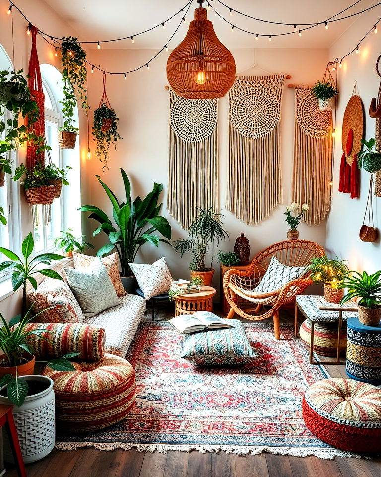 bohemian inspired reading space - 25 Reading Room Ideas