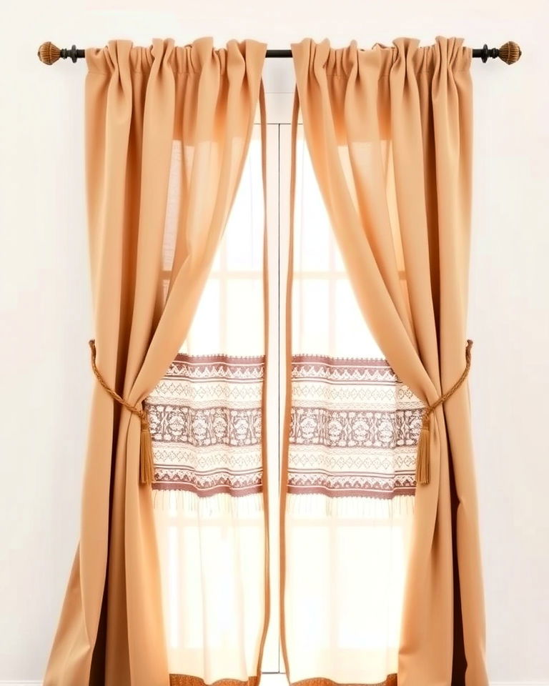 boho inspired layering curtains - 20 Double Curtain Ideas