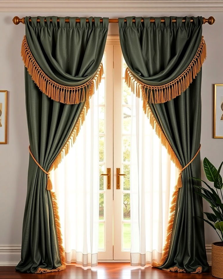 boho tassel trimmed curtains - 15 Boho Curtain Ideas