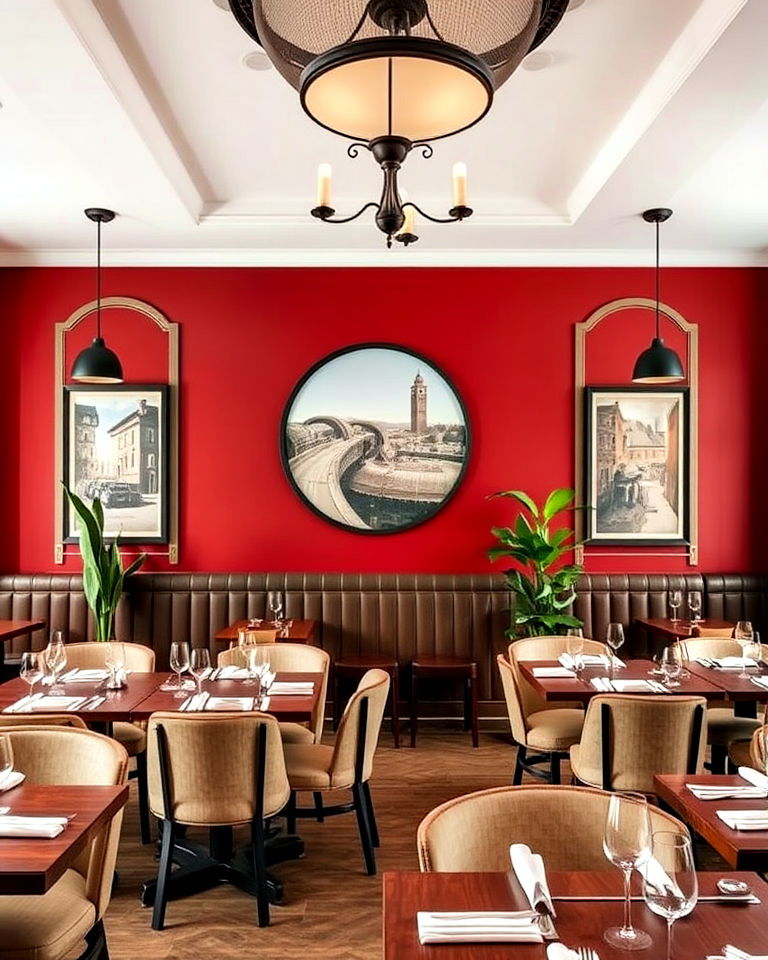 bold accent walls for italian restaurant - 25 Italian Restaurant Decor Ideas