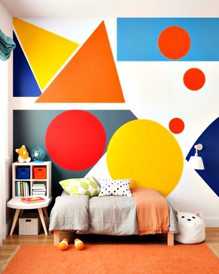bold geometric shapes for kids room - 25 Kids Room Accent Wall