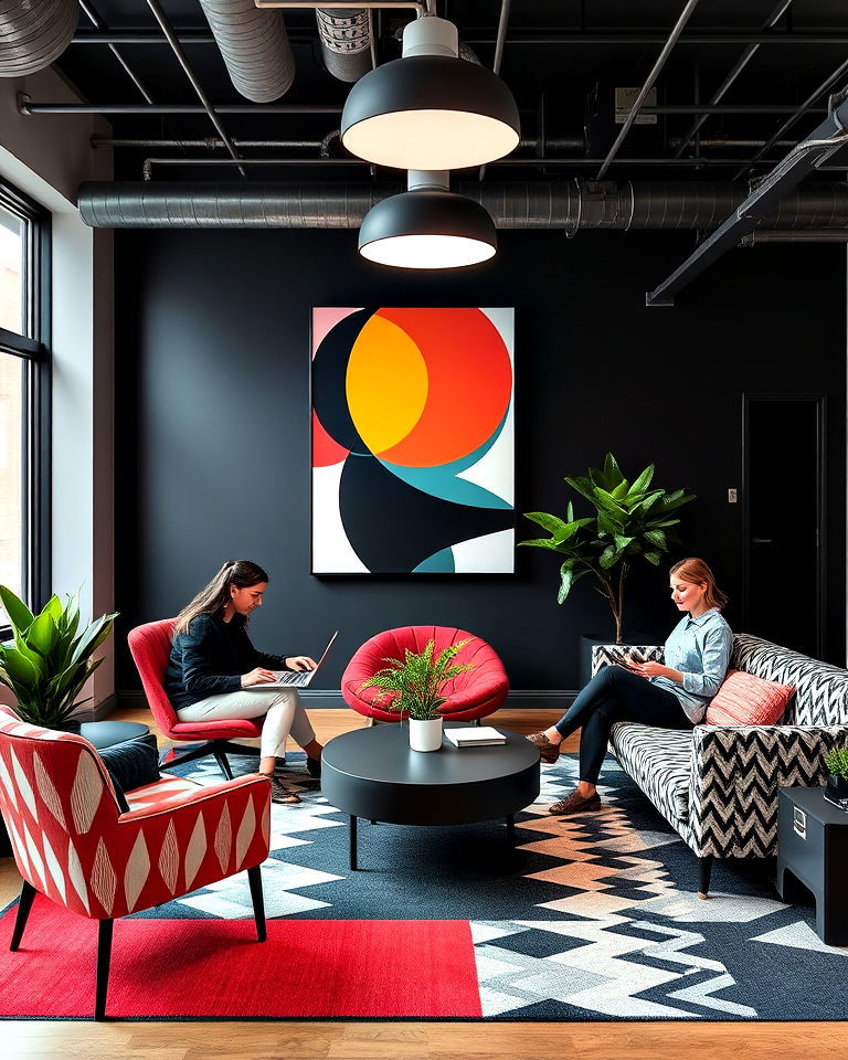 bold graphic interior office design - 25 Office Interior Design Ideas