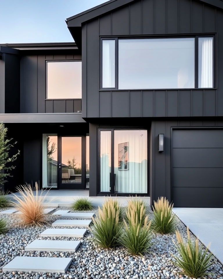 bold matte black exterior for a sleek look - 30 Modern Black Houses