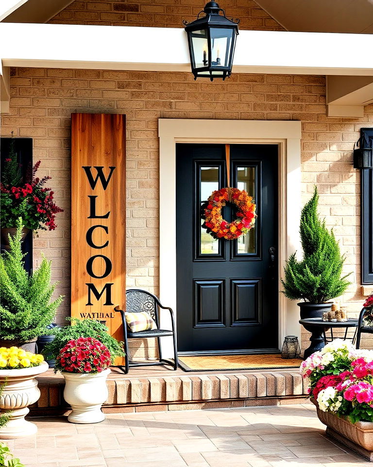 bold statement an oversized welcome sign - 25 Welcome Sign Ideas for Front Porch